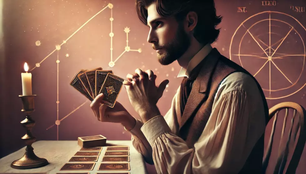 Cartomancien qui tire les cartes