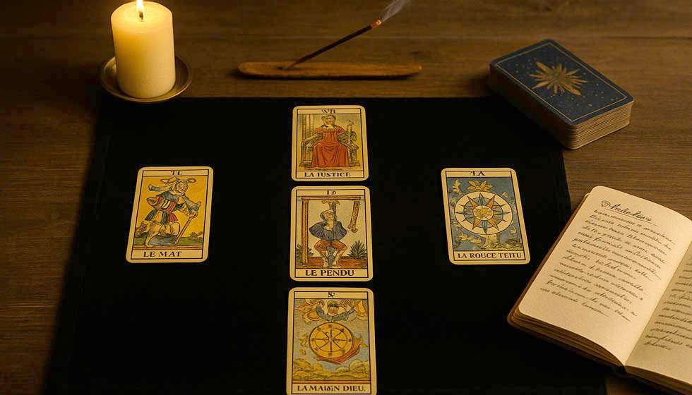 Créez un cadre sacré pour vos tirages en croix : purification, recentrage, lecture consciente.