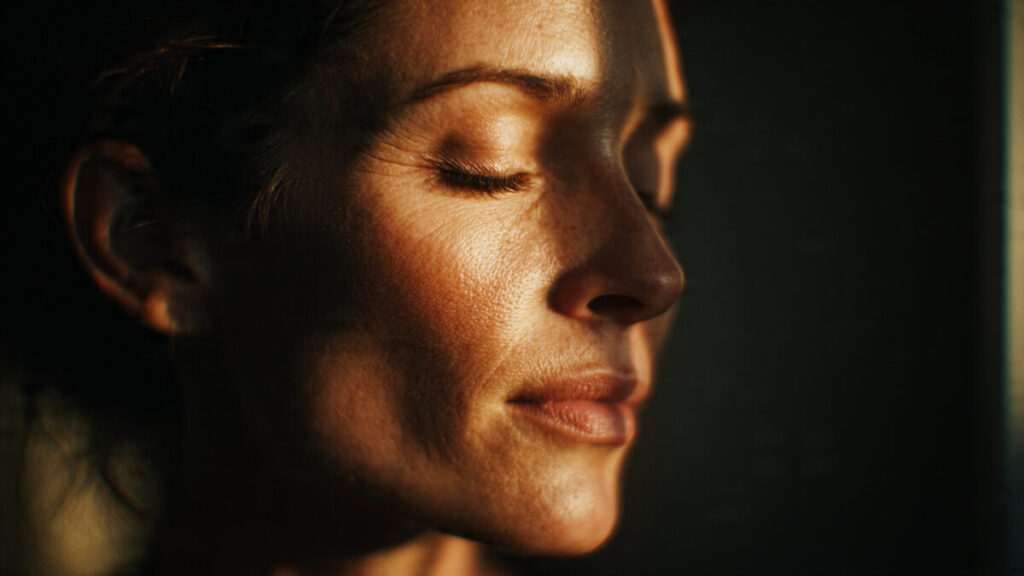 A woman in deep contemplation using clairvoyance in a toxic relationship to see the truth.