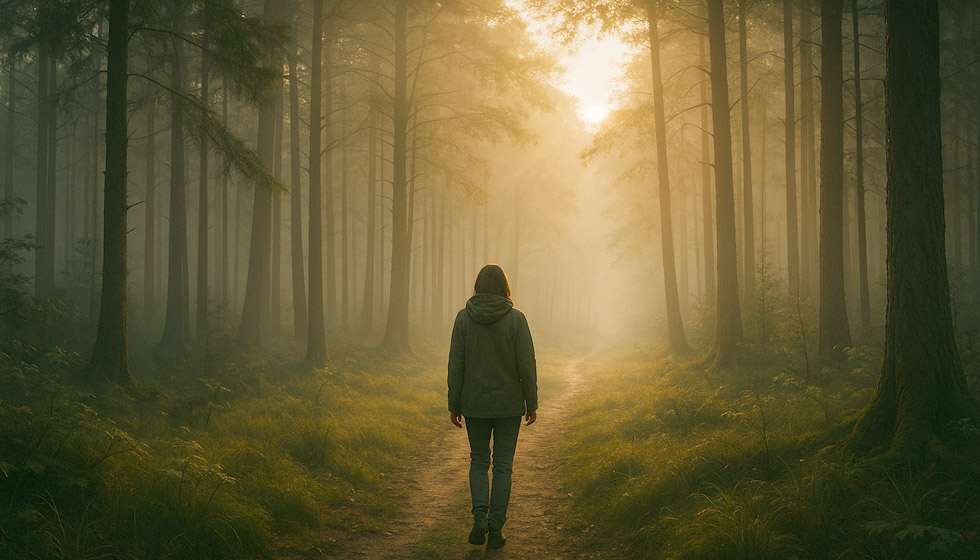 Main s’ouvrant vers un rayon de lumière, symbolisant l’émergence d’un nouveau cycle après une période difficile