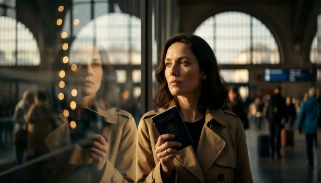 A woman reflecting on travel and beliefs during the Mercury retrograde in Sagittarius 2025