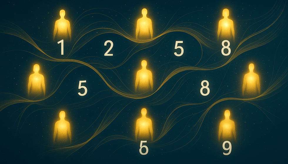 représentation des neuf profils numérologiques reliés à des flux