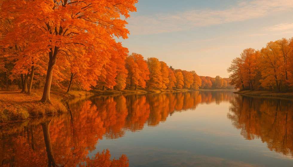 paysage d’automne indien reflet de transformation et de conscience