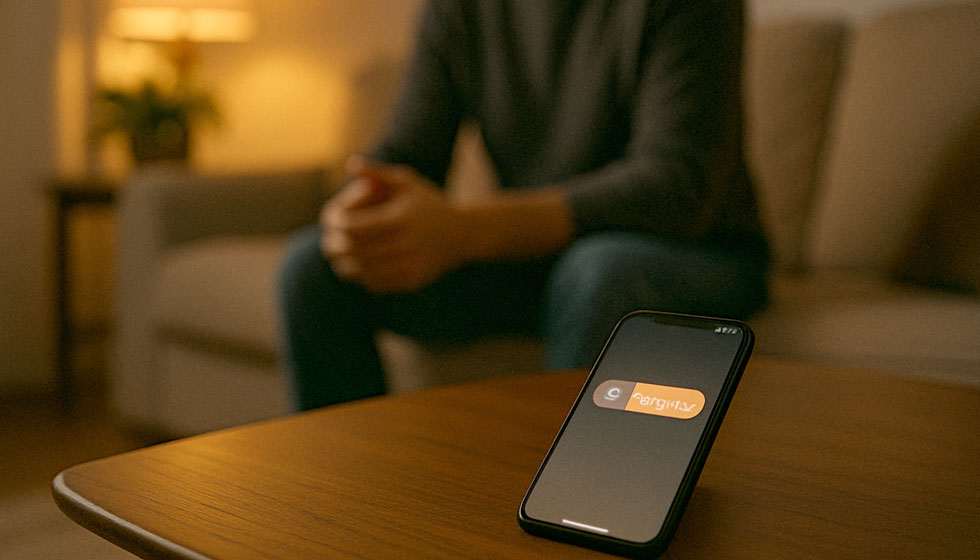 smartphone recevant un message au moment d’une synchronicité intuitive