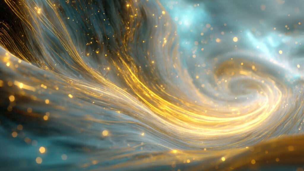bstract light swirling representing Aquarius energy and mental clarity