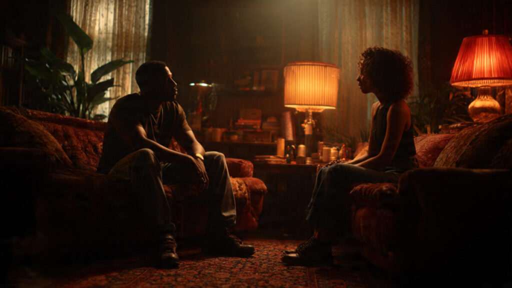 Couple sitting apart on a sofa illustrating relationship advice and boundaries