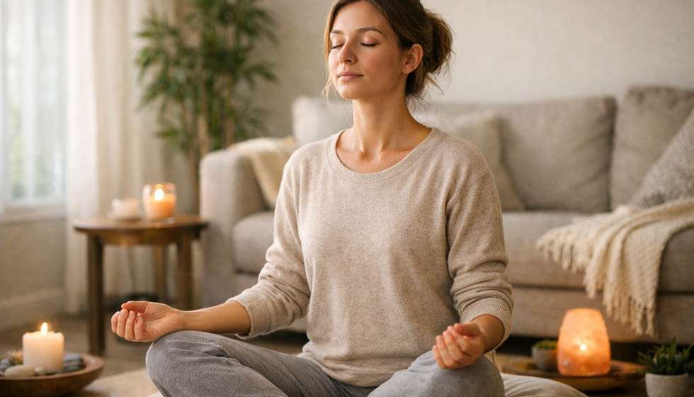 personne pratiquant une respiration calme pour gérer ses émotions