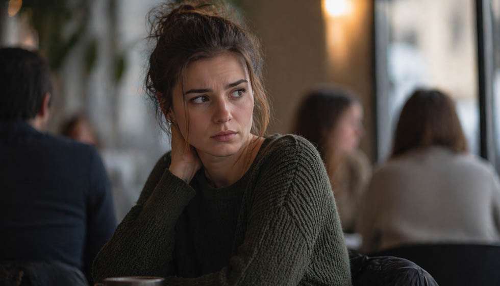 personne ressentant une tension intérieure dans un contexte social