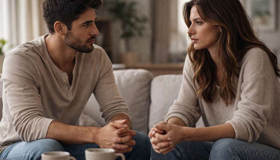 couple discutant sérieusement de leur relation pour évaluer leur compatibilité