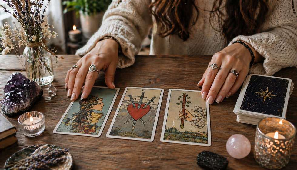 tirage tarot 3 cartes amour disposition pensée émotion intention, et la question centrale : Est-ce que quelqu’un pense à moi ?