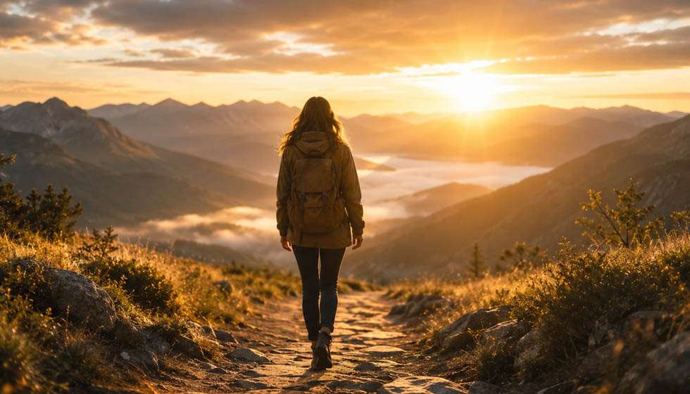 Personne avançant vers une nouvelle étape de sa vie après une période de changement