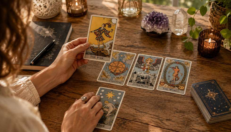 Tirage de tarot représentant un nouveau cycle de vie