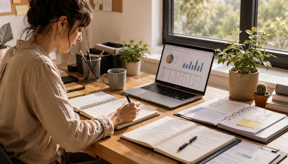 Personne organisant méthodiquement son travail pendant le transit de Mercure en Vierge