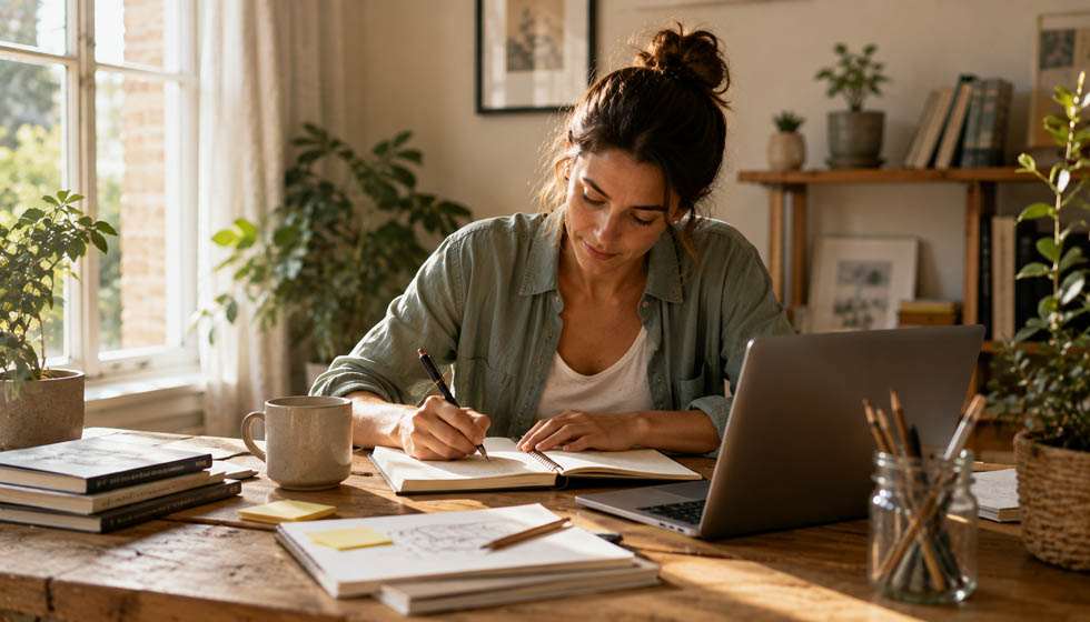 Personne mettant en place une première petite action concrète pour faire évoluer sa situation