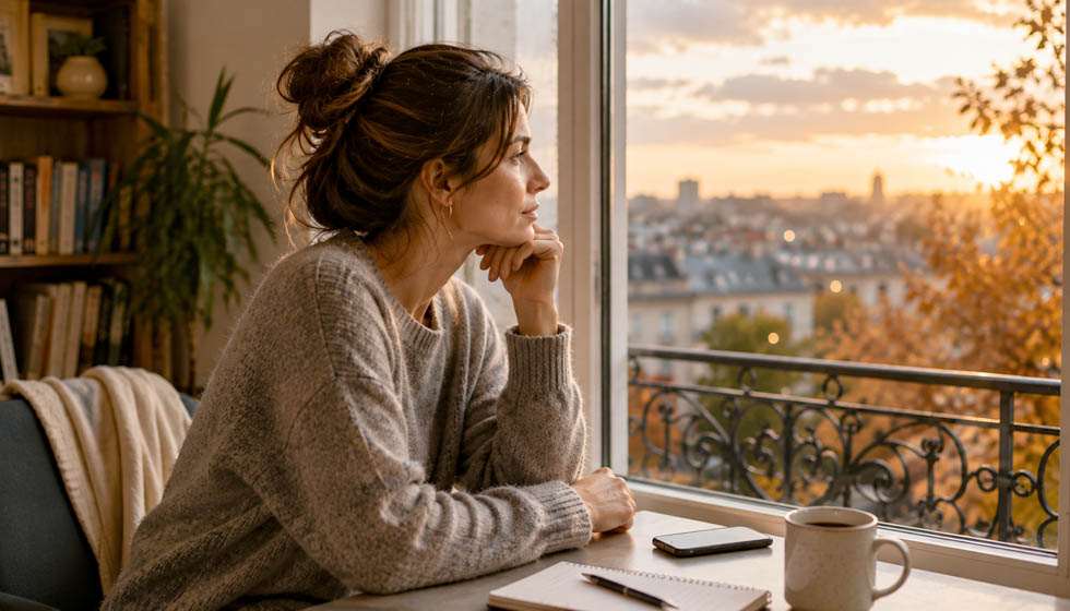 Personne prenant une décision personnelle après un moment de réflexion